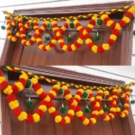 Multicolor Woolen Pom Pom Handmade Traditional Toran For Home Shop & Temple - Image 4