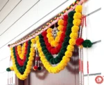 Multicolor Woolen Pom Pom Handmade Traditional Toran For Home Shop & Temple - Image 5