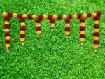 Multicolor Woolen Pom Pom Handmade Traditional Toran For Home Shop & Temple - Image 3