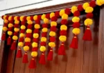 Multicolor Woolen Pom Pom Handmade Traditional Toran For Home Shop & Temple - Image 4