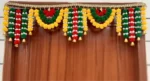 Multicolor Woolen Pom Pom Handmade Traditional Toran For Home Shop & Temple - Image 3