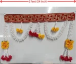 Multicolor Woolen Pom Pom Handmade Traditional Toran For Home Shop & Temple - Image 3