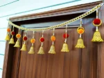 Multicolor Woolen Pom Pom Handmade Traditional Toran For Home Shop & Temple - Image 3