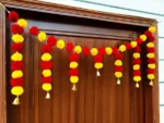 Multicolor Woolen Pom Pom Handmade Traditional Toran For Home Shop & Temple - Image 3