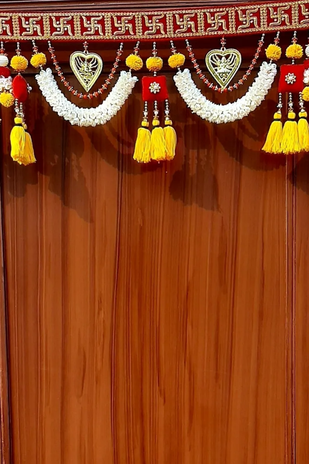 Wall Decorations - 2026-02-27T113555.569 Multicolor Authentic Handcrafted Woolen Toran For Home Shop & Temple - Image 1