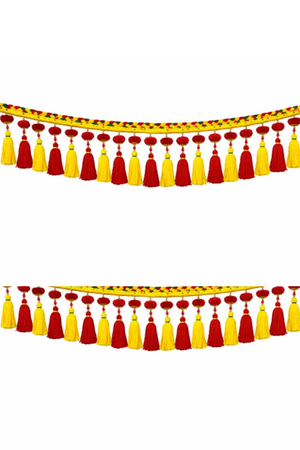 Wall Decorations - 2026-02-27T122818.378 Multicolor Woolen Pom Pom Handmade Traditional Toran For Home Shop & Temple - Image 1