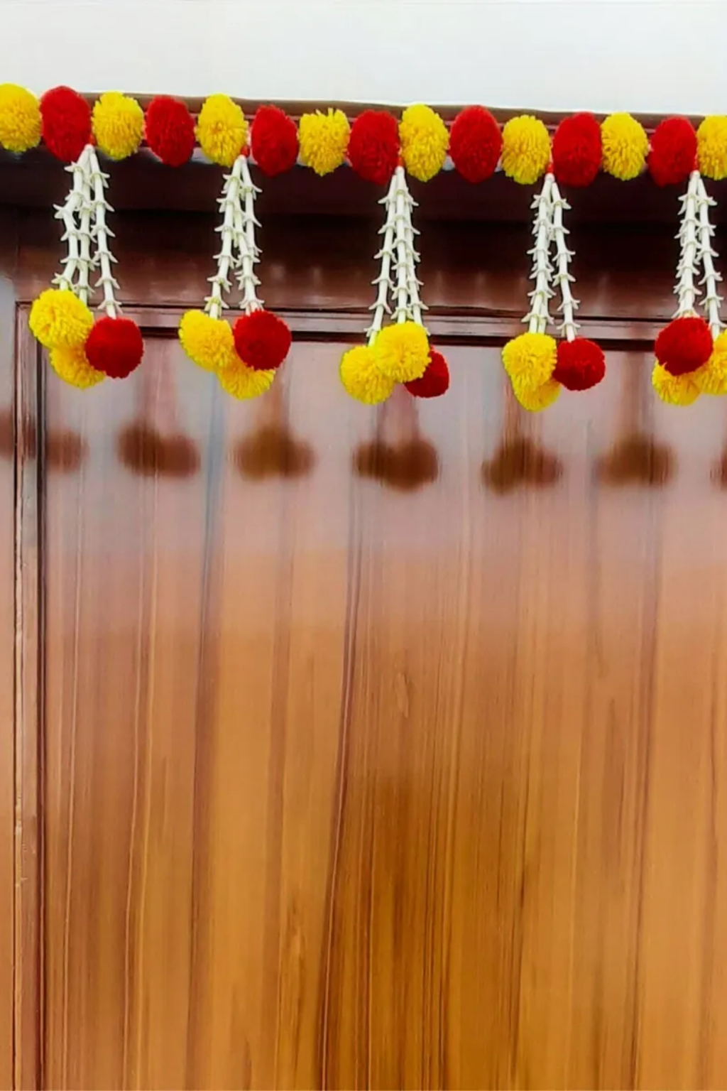 Wall Decorations - 2026-02-27T123947.540 Multicolor Woolen Pom Pom Handmade Traditional Toran For Home Shop & Temple - Image 1