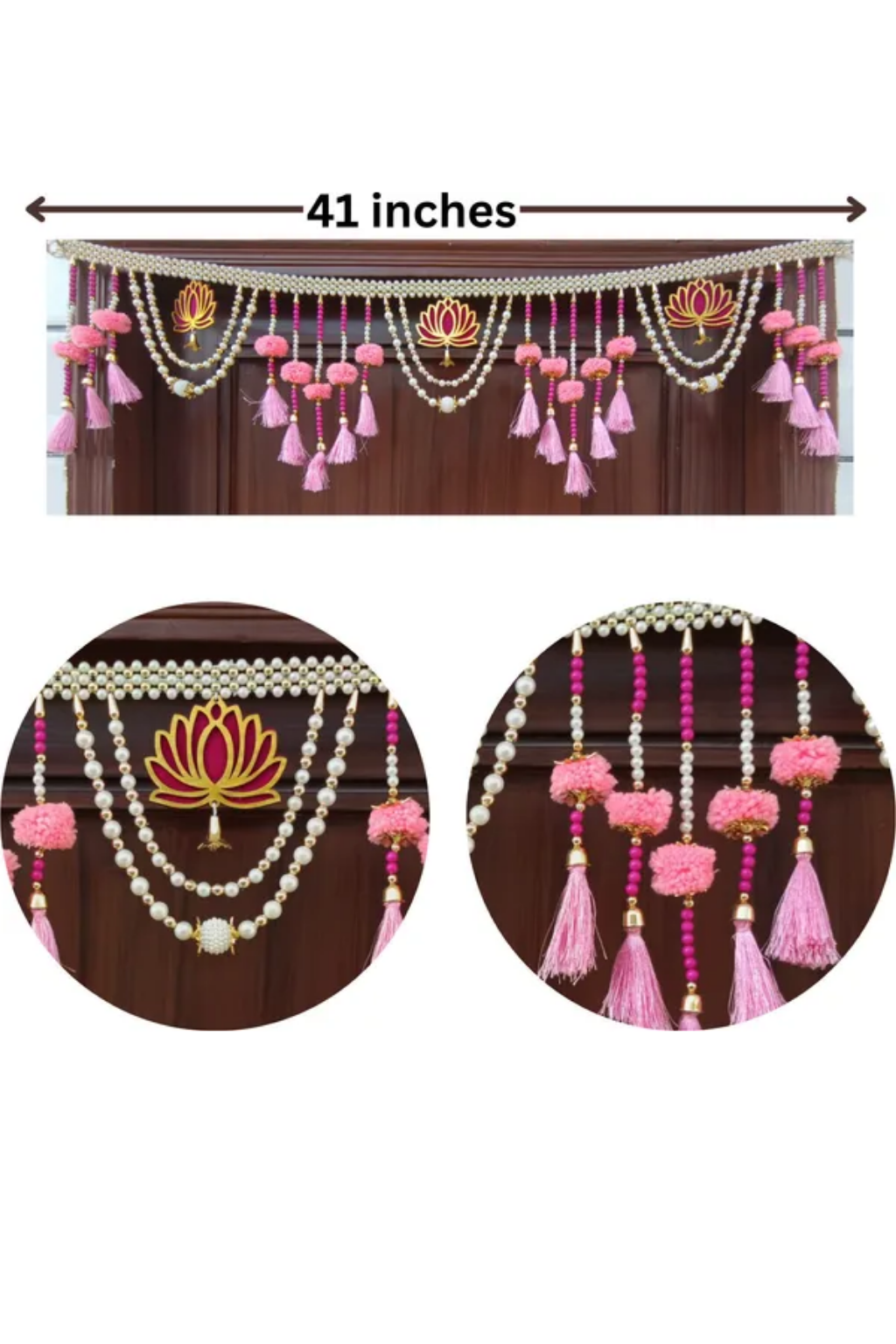 Wall Decorations - 2026-02-27T132137.655 Multicolor Authentic Handcrafted Woolen Toran For Home Shop & Temple - Image 1