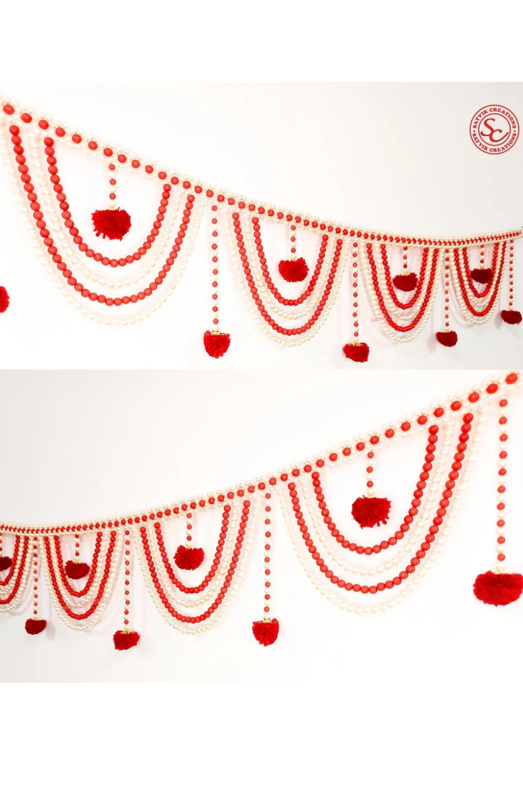 Wall Decorations - 2026-02-28T104116.584 Multicolor Authentic Handcrafted Woolen Toran For Home Shop & Temple - Image 1