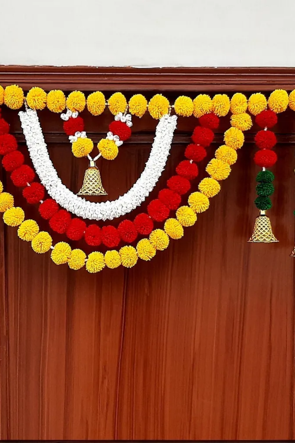 Wall Decorations - 2026-02-28T105112.888 Multicolor Woolen Pom Pom Handmade Traditional Toran For Home Shop & Temple - Image 1