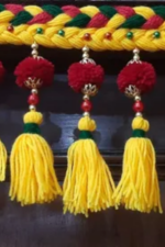 Multicolor Woolen Pom Pom Handmade Traditional Toran For Home Shop & Temple - Image 2