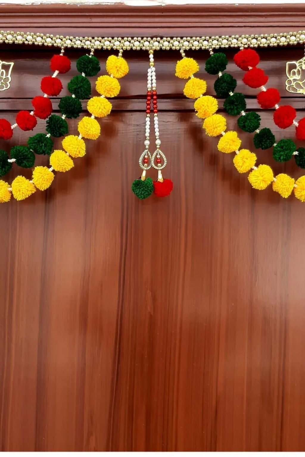 Wall Decorations - 2026-02-28T111458.893 Multicolor Woolen Pom Pom Handmade Traditional Toran For Home Shop & Temple - Image 1