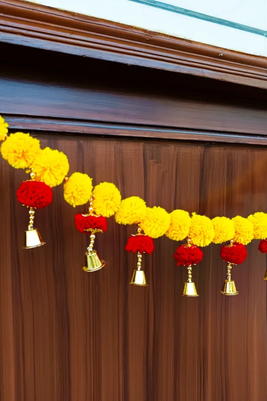 Wall Decorations - 2026-02-28T112213.435 Multicolor Woolen Pom Pom Handmade Traditional Toran For Home Shop & Temple - Image 1