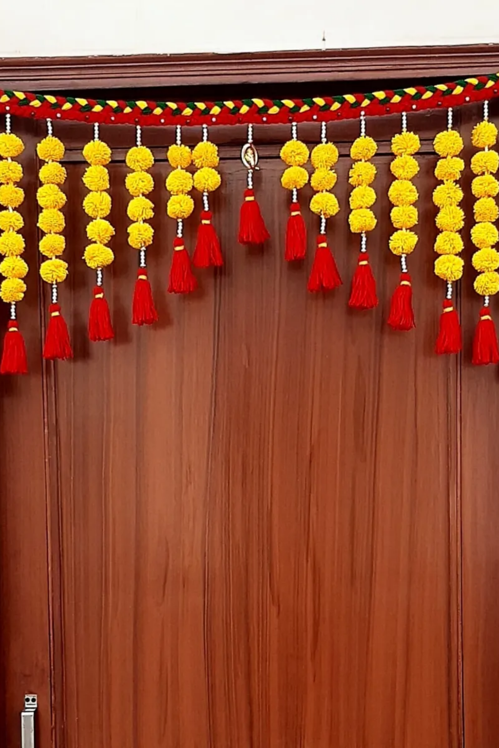 Wall Decorations - 2026-02-28T163155.298 Multicolor Woolen Pom Pom Handmade Traditional Toran For Home Shop & Temple - Image 1