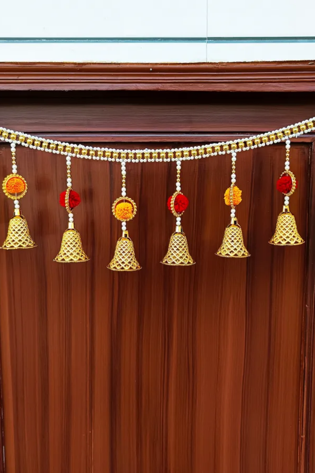 Wall Decorations - 2026-02-28T164840.438 Multicolor Woolen Pom Pom Handmade Traditional Toran For Home Shop & Temple - Image 1