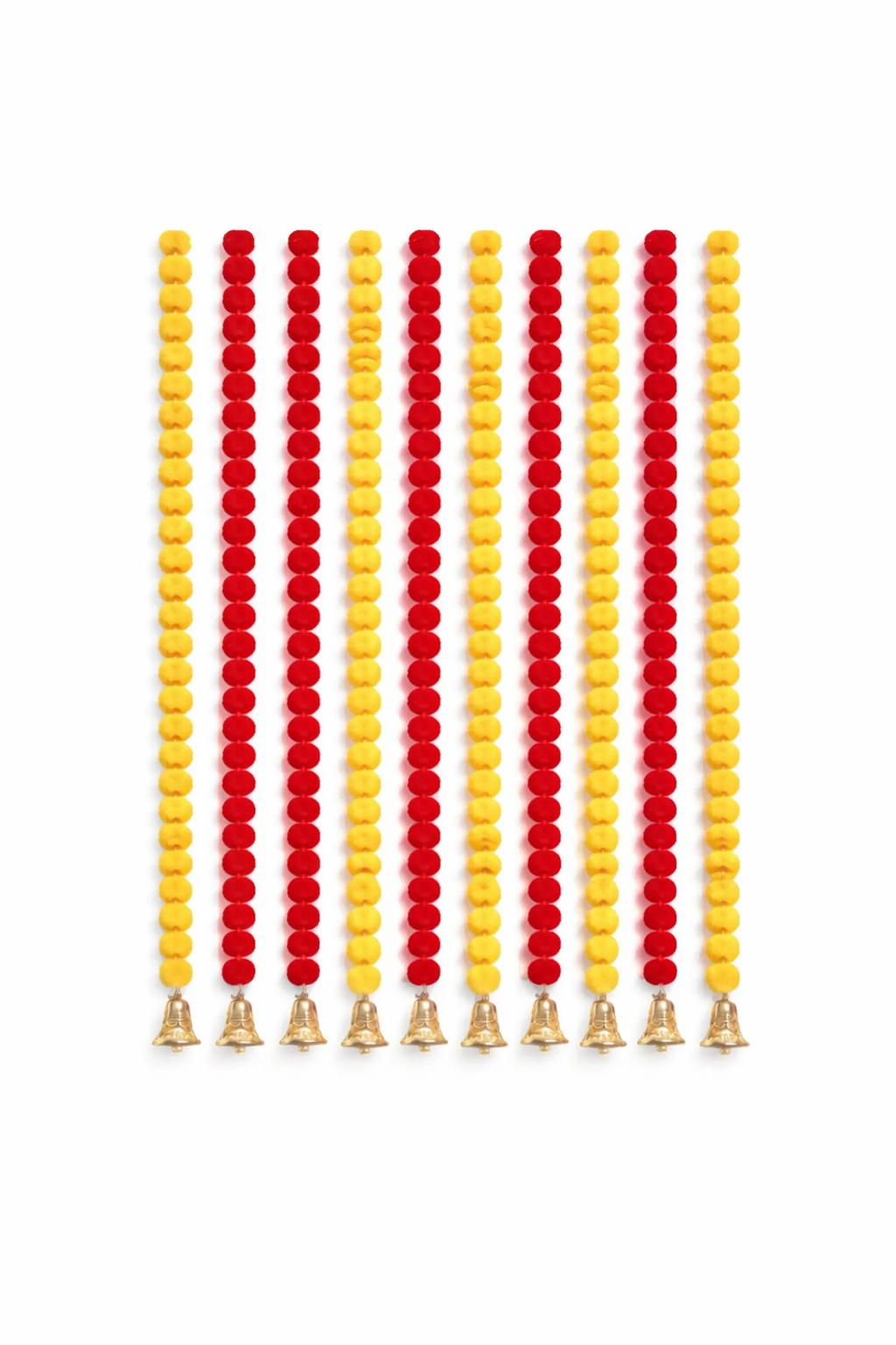 Wall Decorations (21) Multicolor Woolen Pom Pom Handmade Traditional Toran For Home Shop & Temple - Image 1