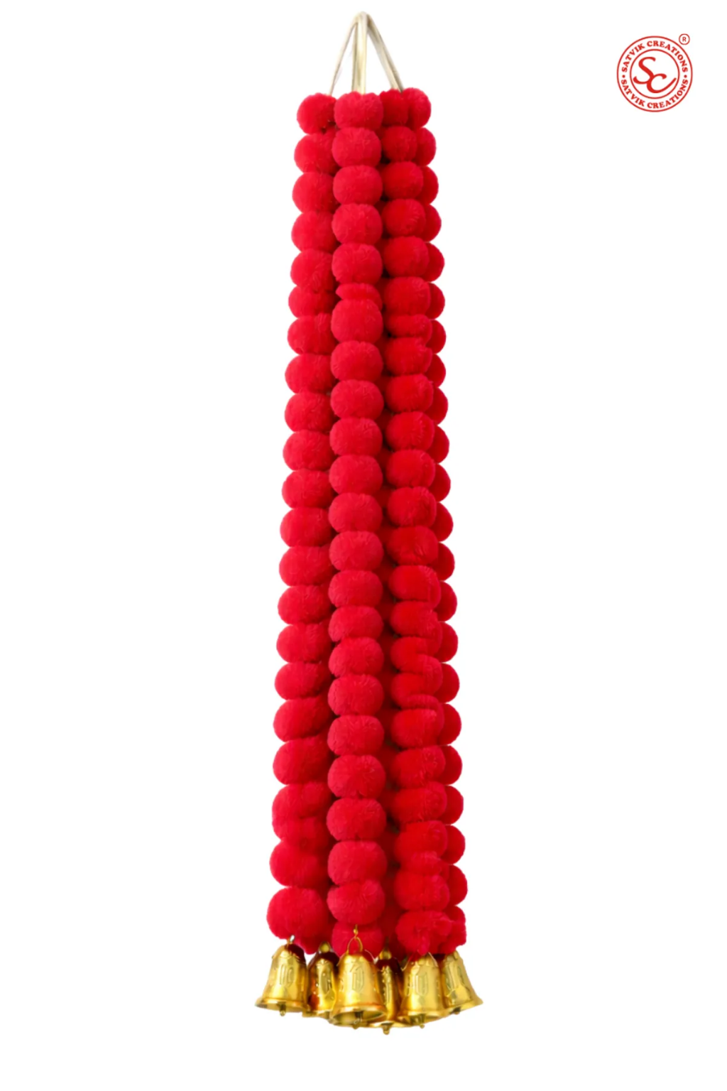 Wall Decorations (31) Multicolor Woolen Pom Pom Handmade Traditional Toran For Home Shop & Temple - Image 1