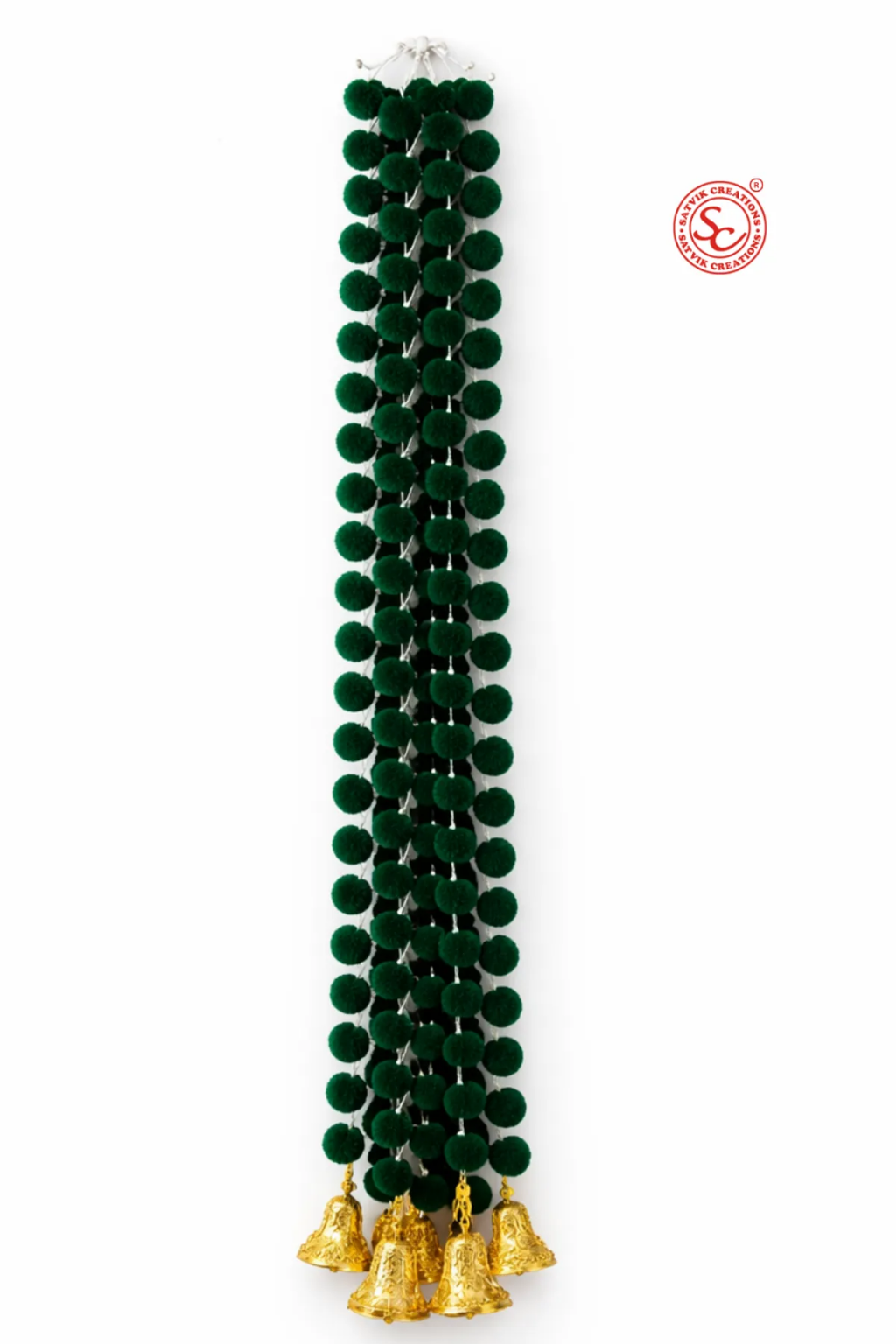 Wall Decorations (43) Multicolor Woolen Pom Pom Handmade Traditional Toran For Home Shop & Temple - Image 1