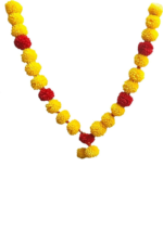 Yellow Woolen Plastic Beads Perfect For Decorating Homes And Temples (Pack Of 2)