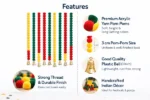 Multicolor Woolen Pom Pom Handmade Traditional Toran For Home Shop & Temple - Image 3