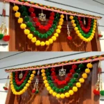 Multicolor Woolen Pom Pom Handmade Traditional Toran For Home Shop & Temple - Image 4