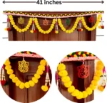 Multicolor Woolen Pom Pom Handmade Traditional Toran For Home Shop & Temple - Image 3
