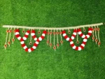 Red Woolen Pom Pom Handmade Traditional Toran For Home Shop & Temple - Image 5