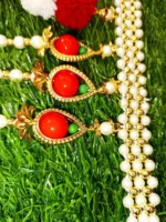 Red Woolen Pom Pom Handmade Traditional Toran For Home Shop & Temple - Image 4