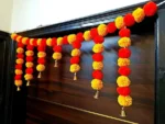 Multicolor Woolen Pom Pom Handmade Traditional Toran For Home Shop & Temple - Image 4