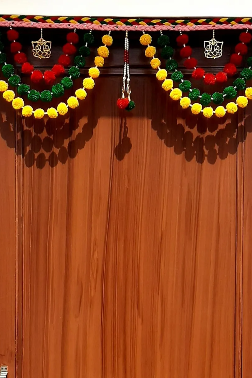 Wall Decorations - 2026-03-02T103424.041 Multicolor Woolen Pom Pom Handmade Traditional Toran For Home Shop & Temple - Image 1