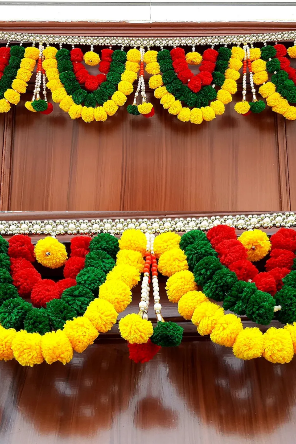 Wall Decorations - 2026-03-02T105355.238 Multicolor Woolen Pom Pom Handmade Traditional Toran For Home Shop & Temple - Image 1